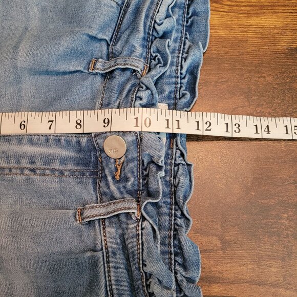 Ashley Mason Jeans Women 4 Paper Bag Ruffle Waist Pleated Mid Rise Medium Light - Picture 8 of 11